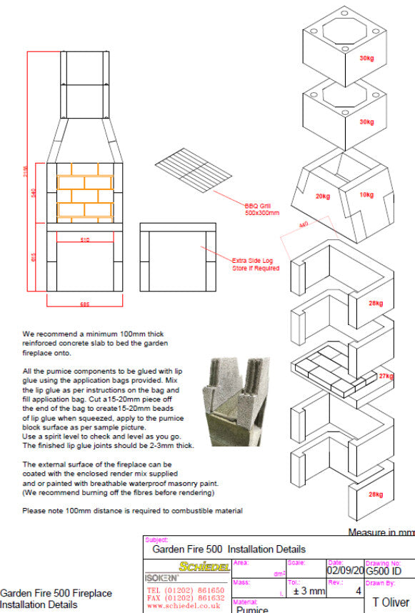 Schiedel 500 (Small) Outdoor Fireplace