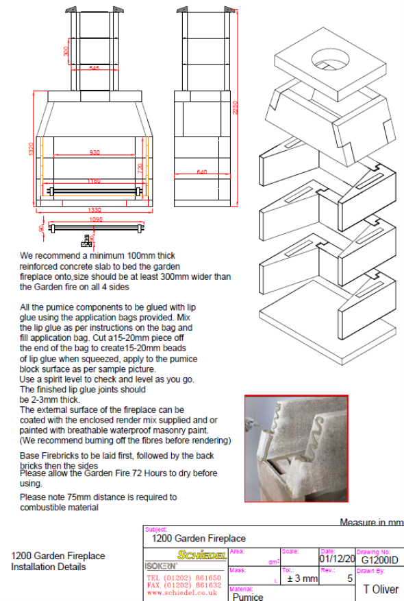 Schiedel 1200 (Large) Outdoor Fireplace
