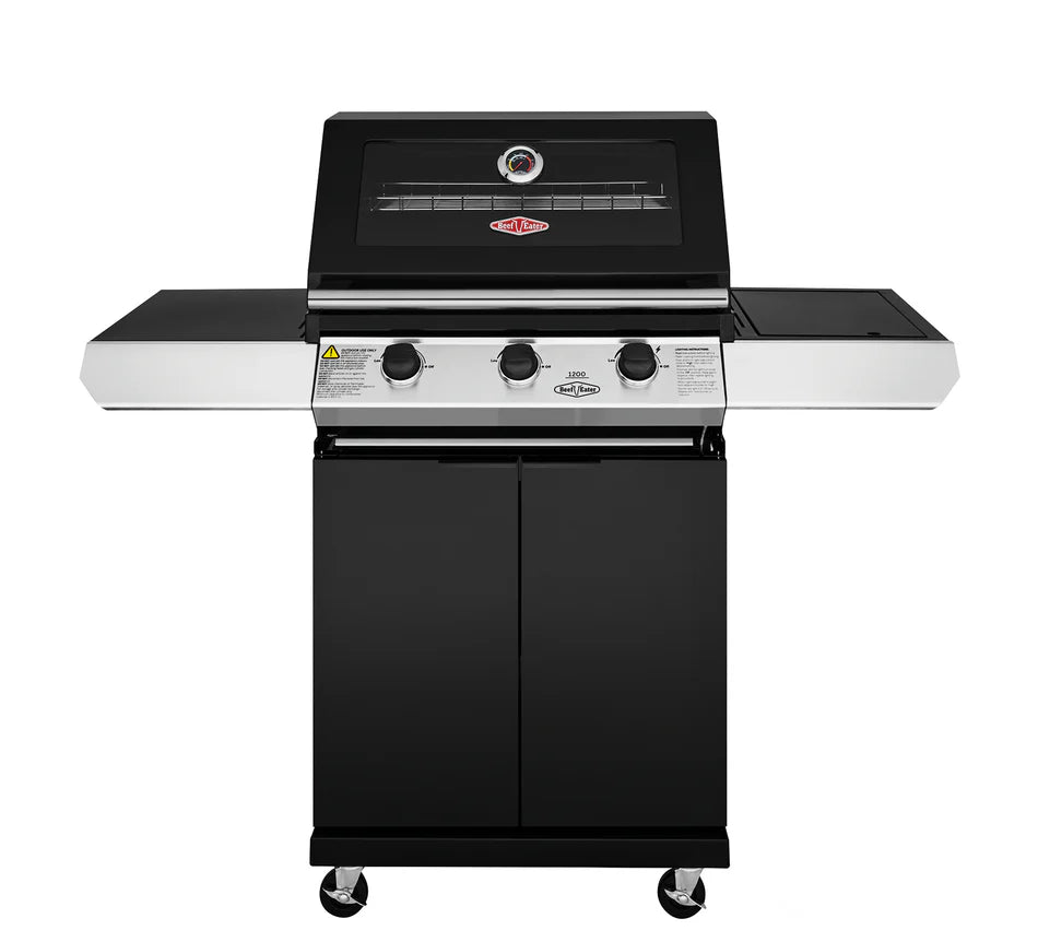 Beefeater 1200E Series - 3 Burner BBQ & Side Burner Trolley