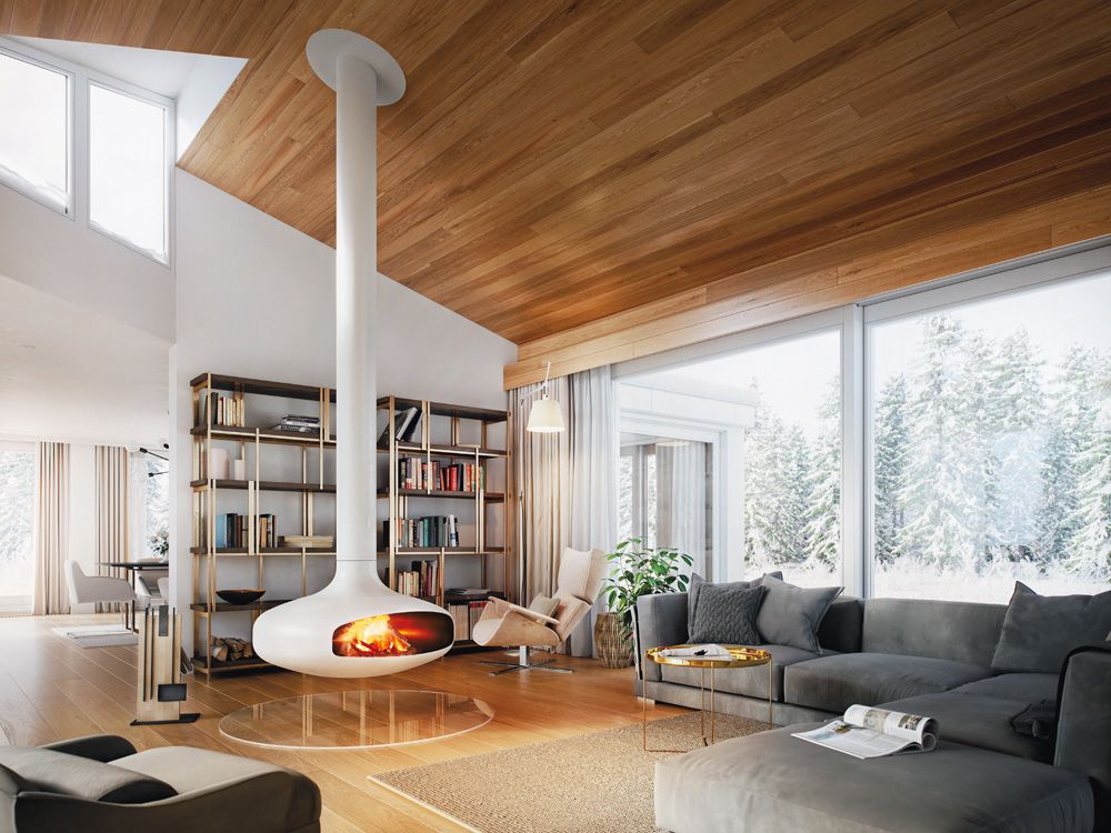 Domofocus Glazed Wood Burning Fire