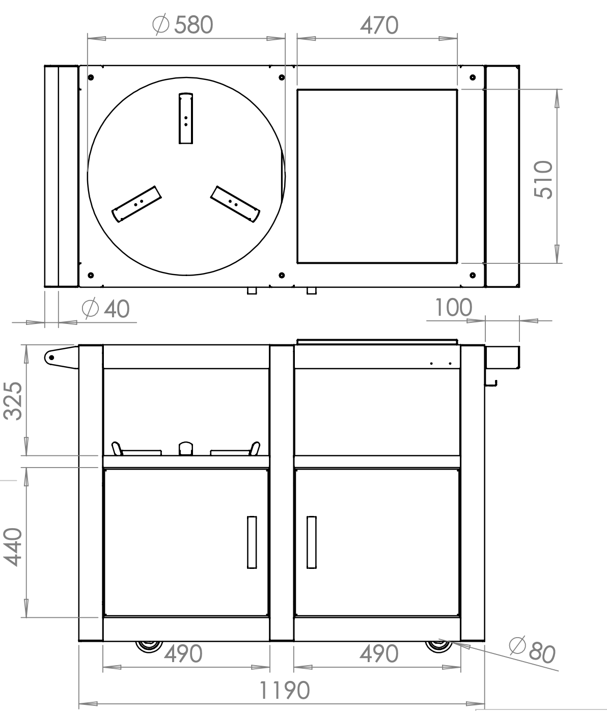 RB73 BBQuar Kamado Outdoor Kitchen