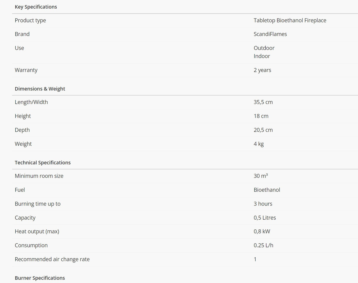 Lambeth Tabletop Bioethanol Fireplace