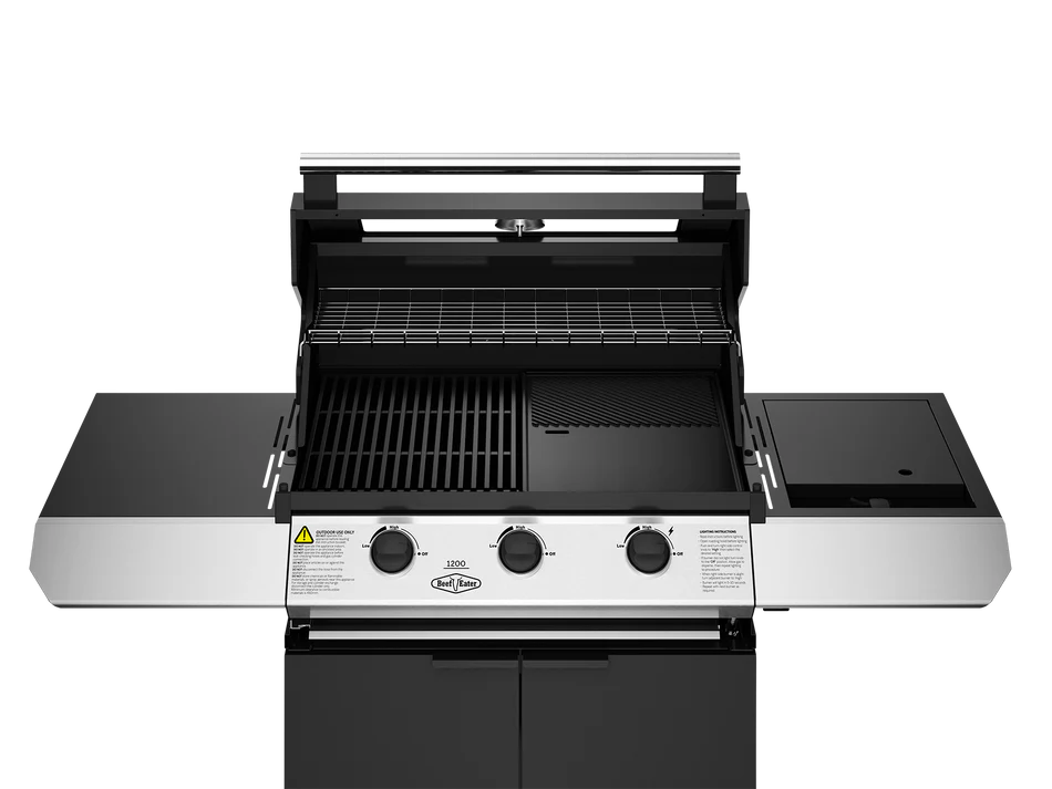 Beefeater 1200E Series - 3 Burner BBQ & Side Burner Trolley