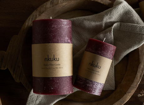Nkuku Rustic Soy Blend Pillar Candle