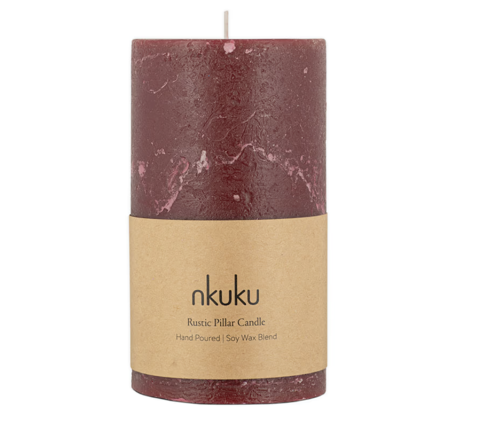 Nkuku Rustic Soy Blend Pillar Candle