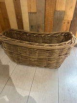 Buff Willow Rope Handle Basket