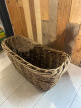 Buff Willow Rope Handle Basket