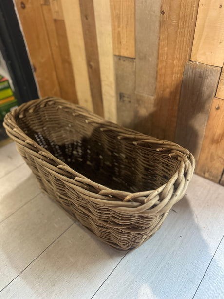 Buff Willow Rope Handle Basket