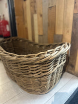 Buff Willow Rope Handle Basket
